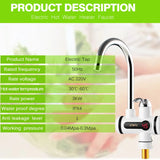 ATWFS Electric Kitchen Water Heater Tap Instant Hot Water Faucet Heater Cold Heating Faucet Tankless Instantaneous Water Heater