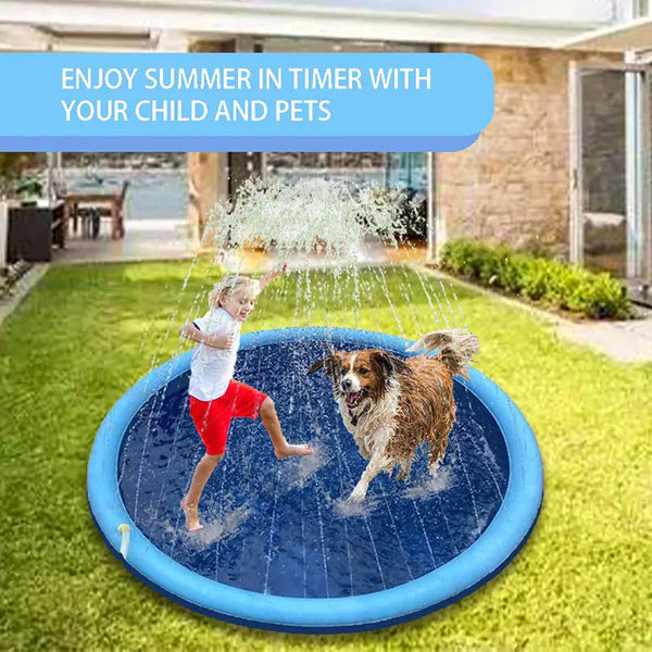 Summer Splash Pet Sprinkler Pad: Inflatable Cooling Mat